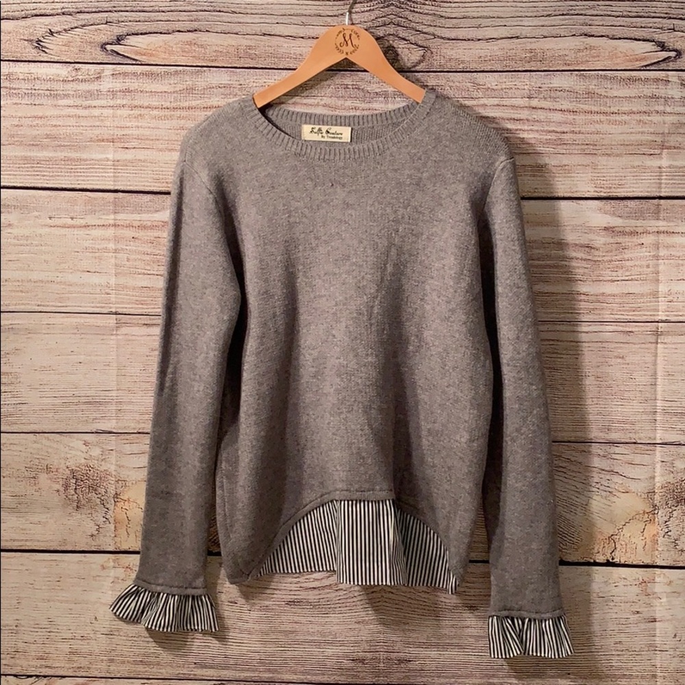 Grey Long Sleeve Fashion Sweater